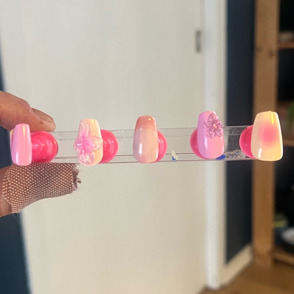 Pink and Orange Gradient Press-On Nails